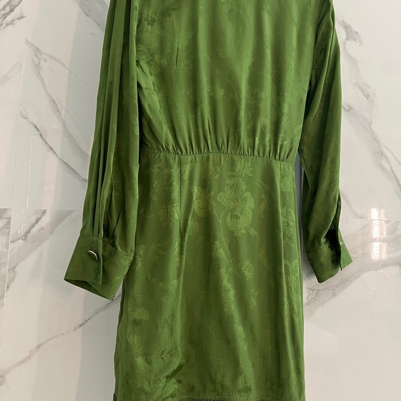 Zara Beautiful green faux wrap dress - Picture 5 of 7